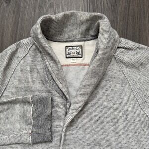Diesel Mens S Gray Waffle Knit Button Up Collar Cardigan Sweater